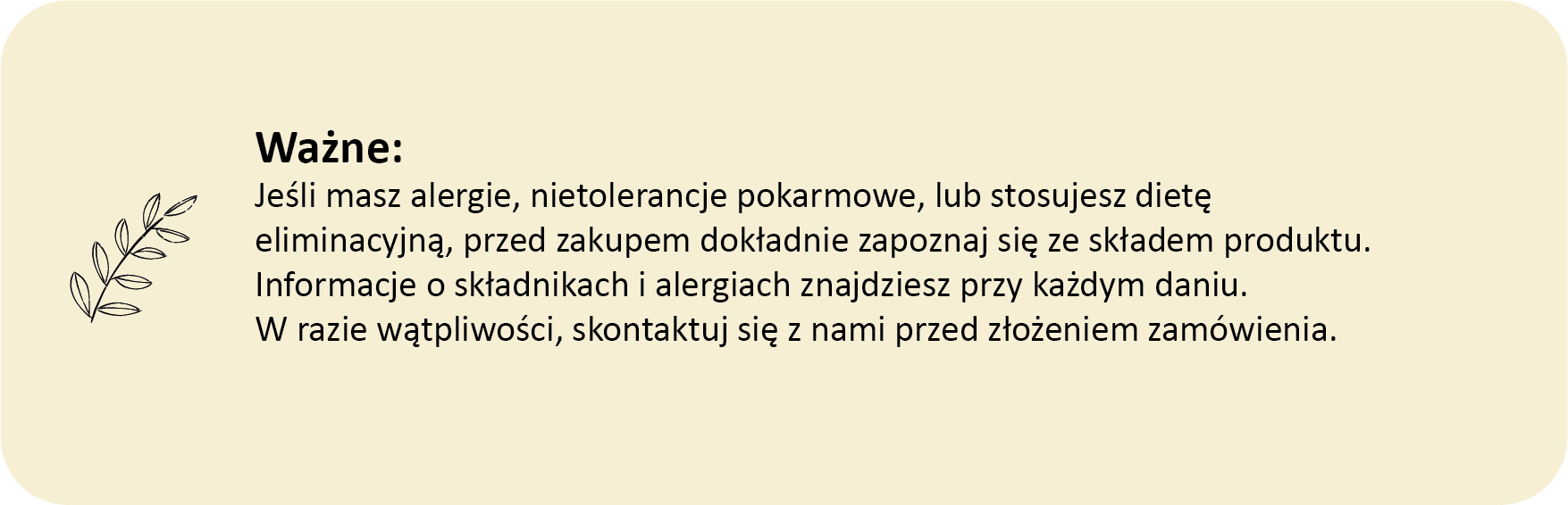 Informacje o alergenach i nietolerancjach pokarmowych